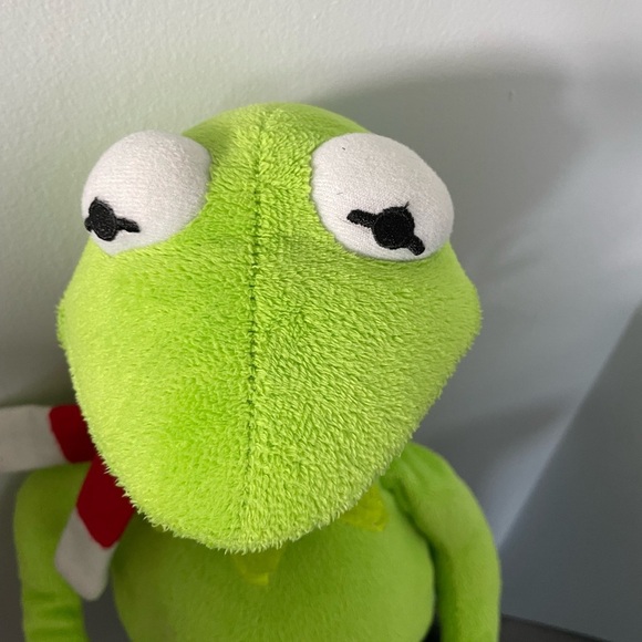 Vintage Kermit the frog Stuffed Animal with Red Scarf - Picture 2 of 3
